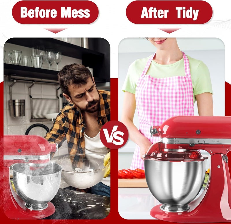 JAYOBGO Pouring Shield for KitchenAid Tilt Head 4.5-5QT Mixer Stainless Steel Bowls (Only),Food Grade Pouring Shield Mixers Bowl Cover Splash Guard for Kitchen aid Accessories and Attachments,Upgraded - Image 5